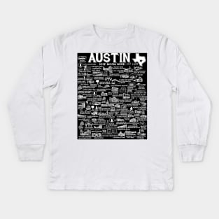 Austin Texas Map Kids Long Sleeve T-Shirt